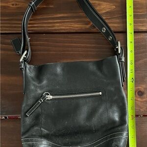Coach Black Leather Shoulder Bag